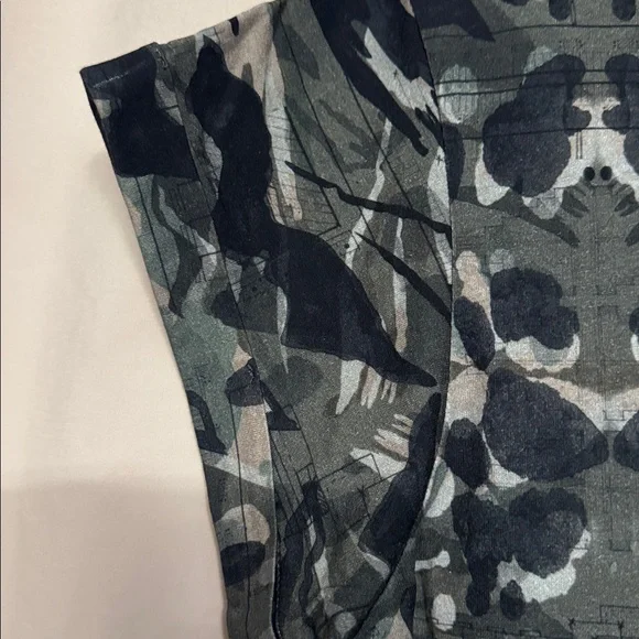 All Saints Oniyuri Anna T-Shirt, Size 8, Color Forest Camo Green/black - Picture 5 of 9